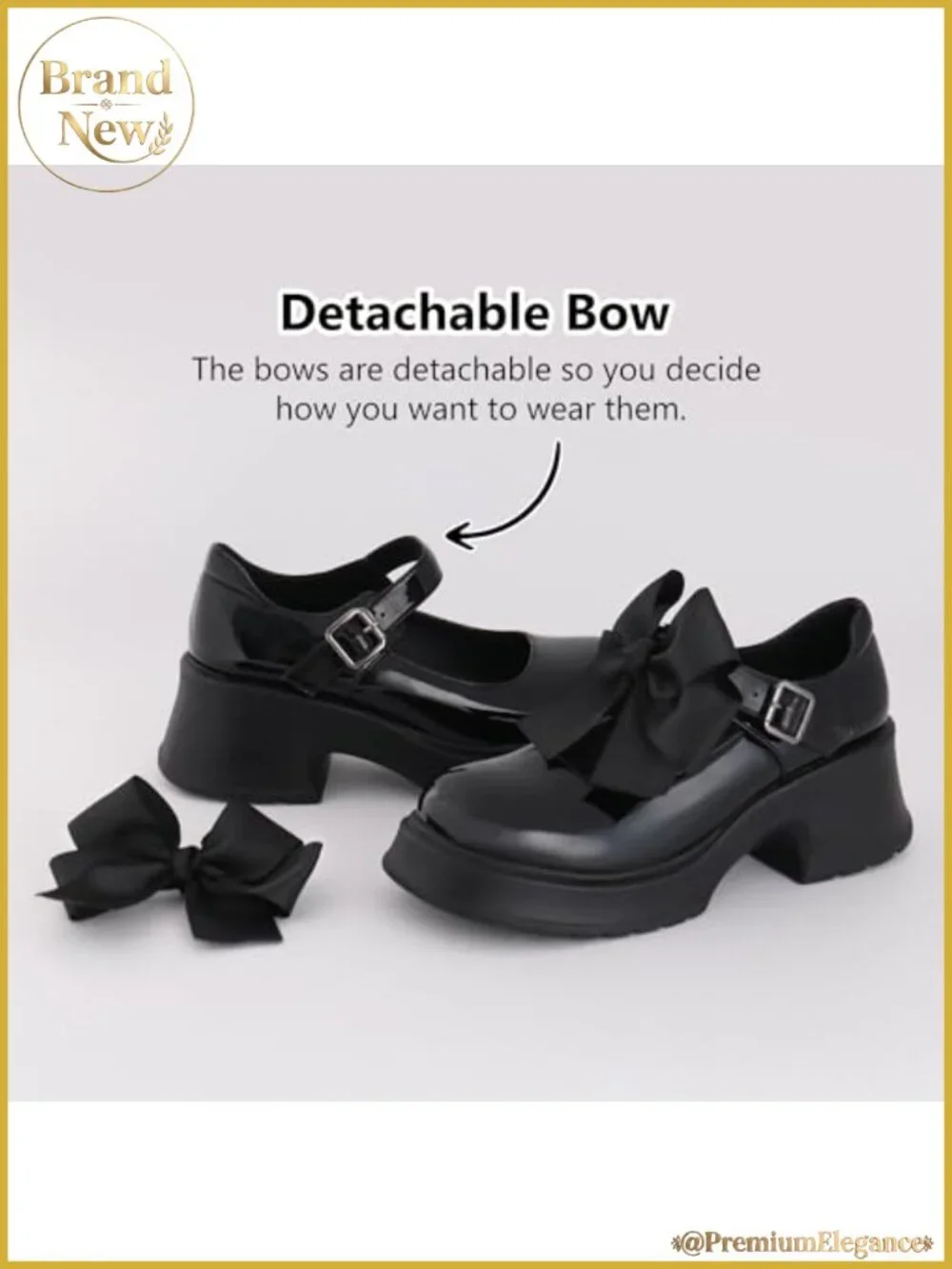 Women's Mary Janes Platform Chunky Block Heels Ankle Strap Oxfords Detachable